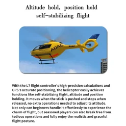 FLISHRC FL500 EC135 500-Class 2.4GHz 6CH Scale RC Helicopter – L7 Flight Controller & 4-Mode GPS Precision Positioning (RTF)