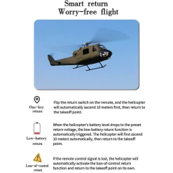 FLISHRC FL500 UH-1 Huey 500-Class 2.4G 6CH Scale RC Helicopter with L7 Flight Controller & 4-Mode GPS Positioning