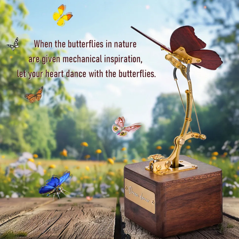 Flying Butterfly Model Kit 3D Dynamic Mechanical Crafts Kinetic Butterfly Model Kit for Kids, Teens, and Adults