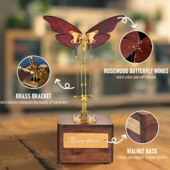 Flying Butterfly Model Kit 3D Dynamic Mechanical Crafts Kinetic Butterfly Model Kit for Kids, Teens, and Adults