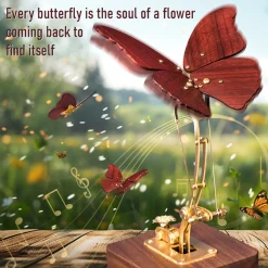 Flying Butterfly Model Kit 3D Dynamic Mechanical Crafts Kinetic Butterfly Model Kit for Kids, Teens, and Adults
