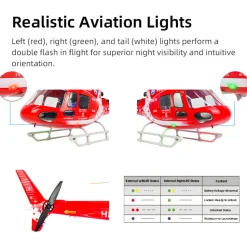 FLYWING AS350 470 Class 2.4G 6CH Quik-Release 3-Rotor Scale RC Military Helicopter Model with ACE Flight Controller, GPS Positioning & Left/Right-Hand Control (RTF Version)
