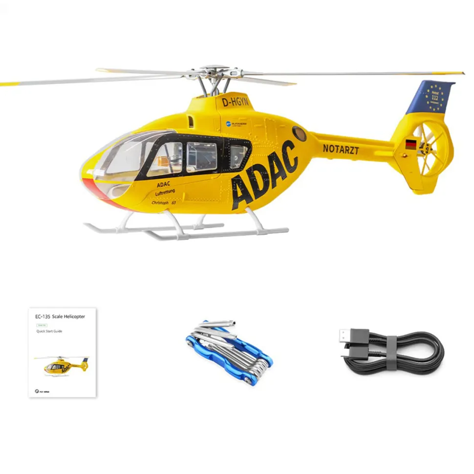 FLYWING EC135 470 Class RC Helicopter Detachable Propellers ADAC 6CH 2.4G with H1 Flight Controller & GPS