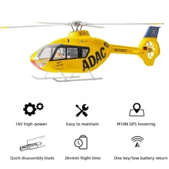 FLYWING EC135 470 Class RC Helicopter Detachable Propellers ADAC 6CH 2.4G with H1 Flight Controller & GPS