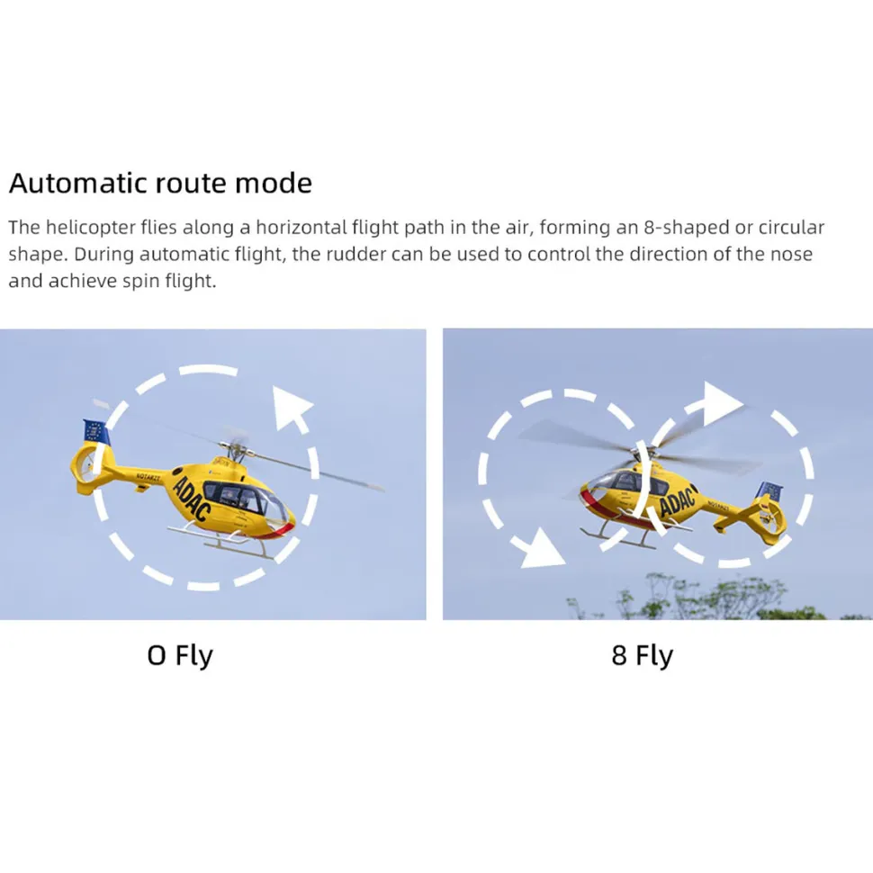 FLYWING EC135 470 Class RC Helicopter Detachable Propellers ADAC 6CH 2.4G with H1 Flight Controller & GPS