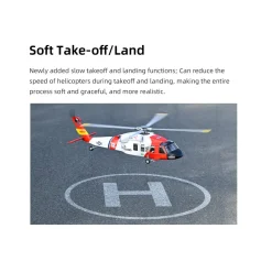 FLYWING MH-60T 2.4G 6CH 470-Class Quick-Release 4-Rotor Scale RC Military Helicopter Model with ACE Flight Controller, GPS Positioning & Left/Right-Hand Control