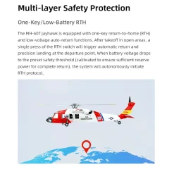 FLYWING MH-60T 2.4G 6CH 470-Class Quick-Release 4-Rotor Scale RC Military Helicopter Model with ACE Flight Controller, GPS Positioning & Left/Right-Hand Control
