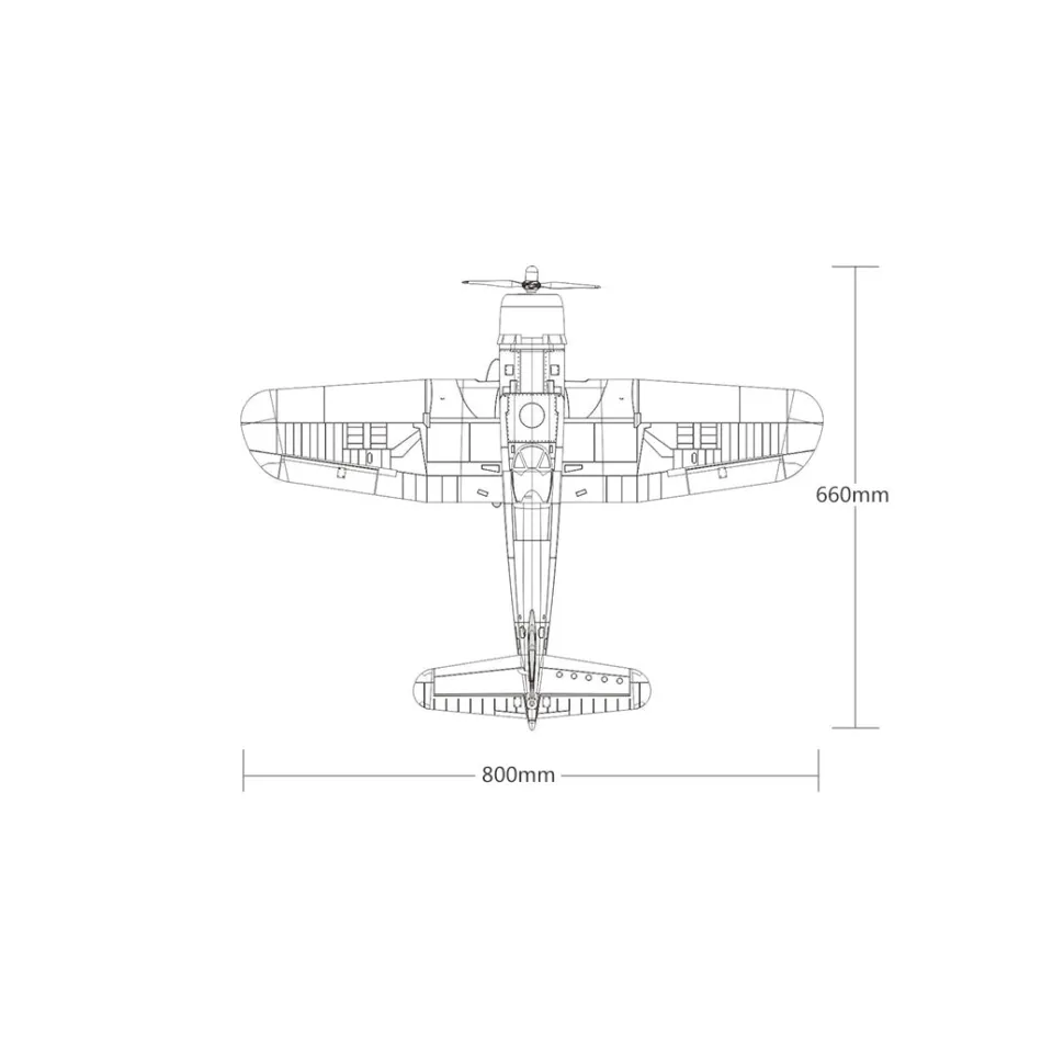 F4U WWII Military RC Airplane, 2.4G 4CH EPP Fixed Wing Scale Aircraft, 800mm Wingspan with JST Connector, No Reflex (RTF Version)