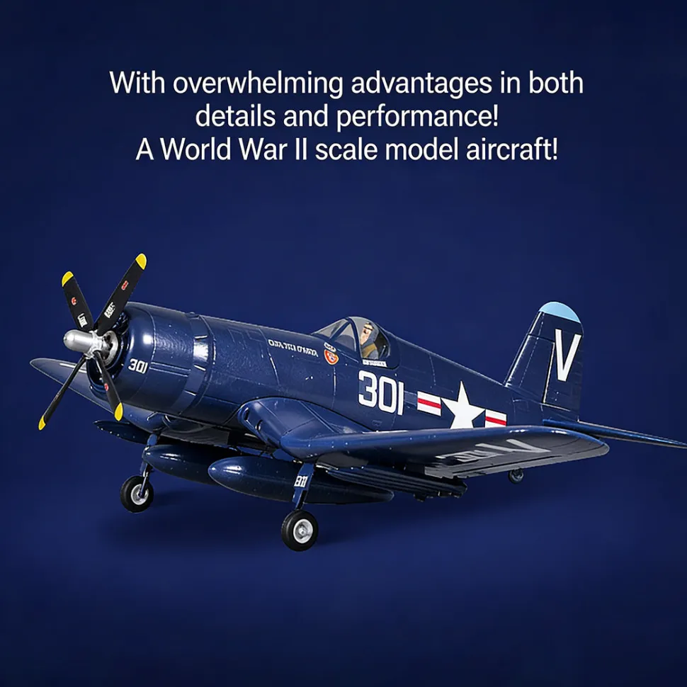 F4U WWII Military RC Airplane, 2.4G 4CH EPP Fixed Wing Scale Aircraft, 800mm Wingspan with JST Connector, No Reflex (RTF Version)