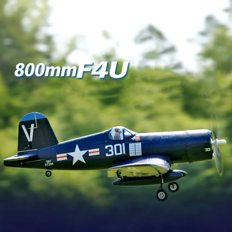F4U WWII Military RC Airplane, 2.4G 4CH EPP Fixed Wing Scale Aircraft, 800mm Wingspan with JST Connector, No Reflex (RTF Version)