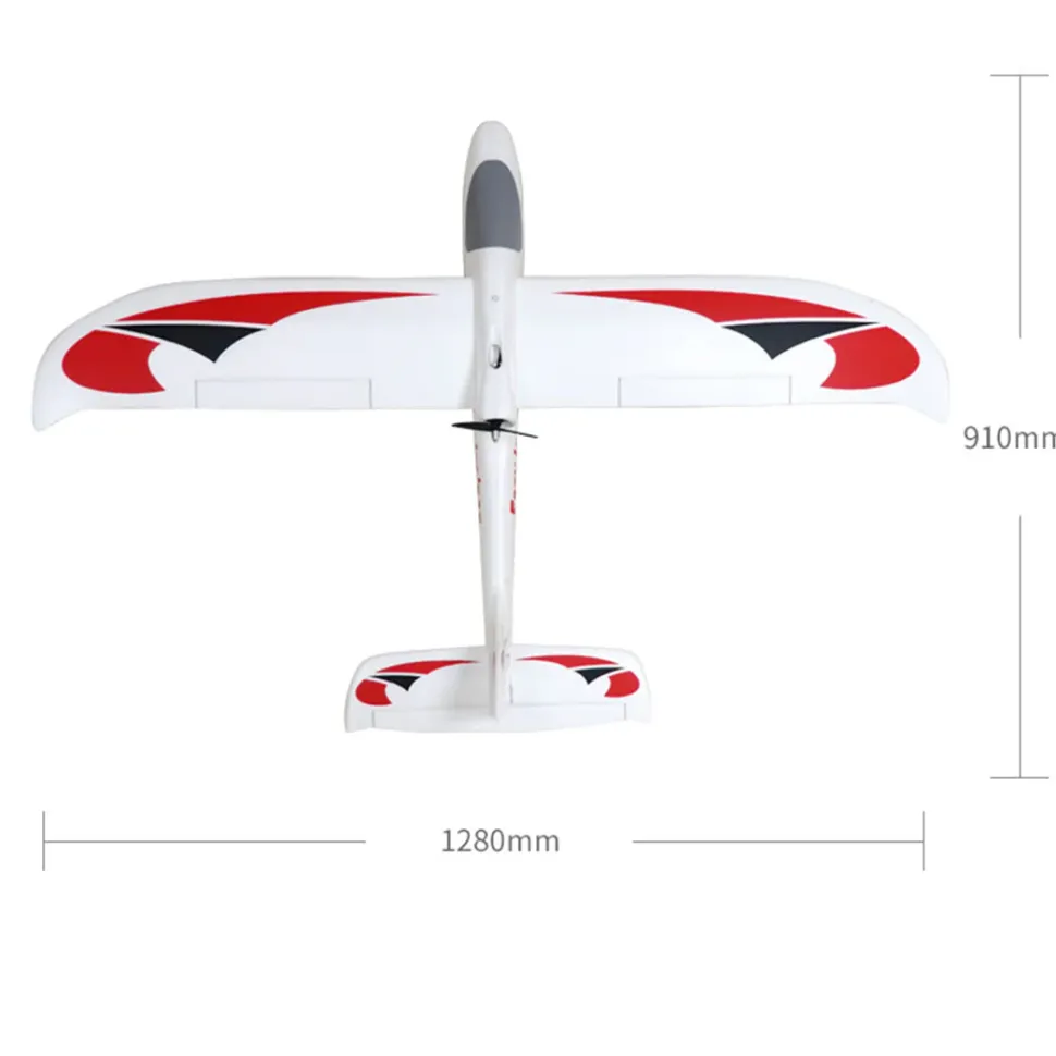 2.4G 4CH EPP Fixed Wing RC Glider, 1280mm Large Wingspan, JST Connector, No Reflex (RTF Version)