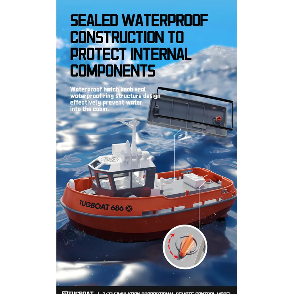 1/72 2.4Ghz RC Electric Tugboat Model RTR Version