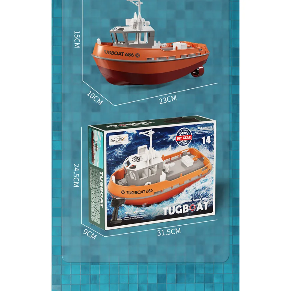 1/72 2.4Ghz RC Electric Tugboat Model RTR Version