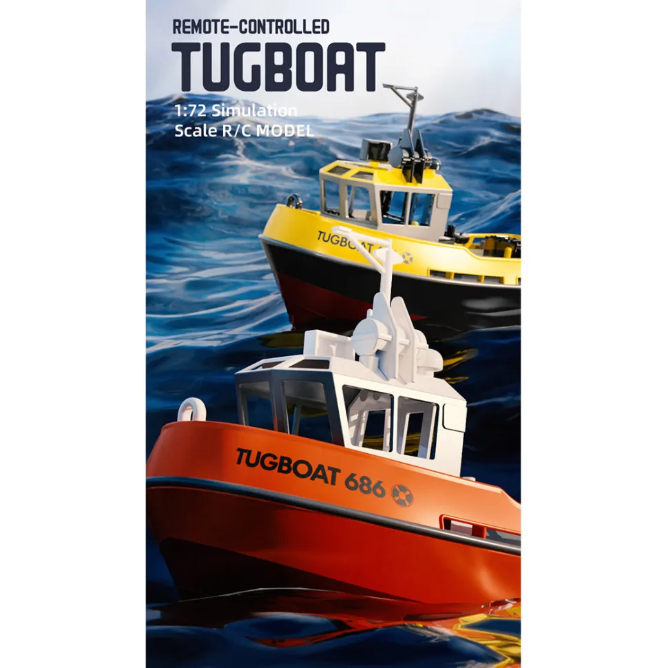 1/72 2.4Ghz RC Electric Tugboat Model RTR Version