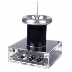 Glow Tesla Coil High Voltage Ion Experiment, Desktop Electric Display with Audio Input