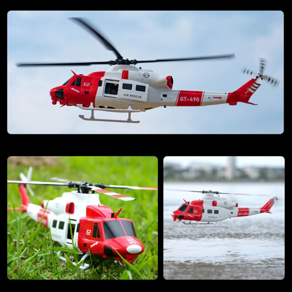 GOOSKY E2 UH-1Y 2.4G 6CH Dual Brushless Direct Drive RC Rescue Simulation Helicopter Model with Lidar positioning