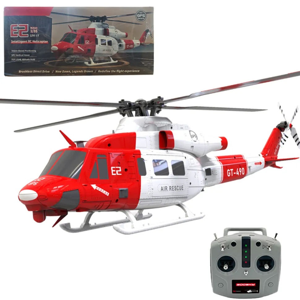 GOOSKY E2 UH-1Y 2.4G 6CH Dual Brushless Direct Drive RC Rescue Simulation Helicopter Model with Lidar positioning