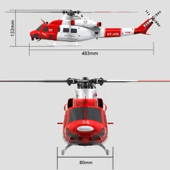 GOOSKY E2 UH-1Y 2.4G 6CH Dual Brushless Direct Drive RC Rescue Simulation Helicopter Model with Lidar positioning