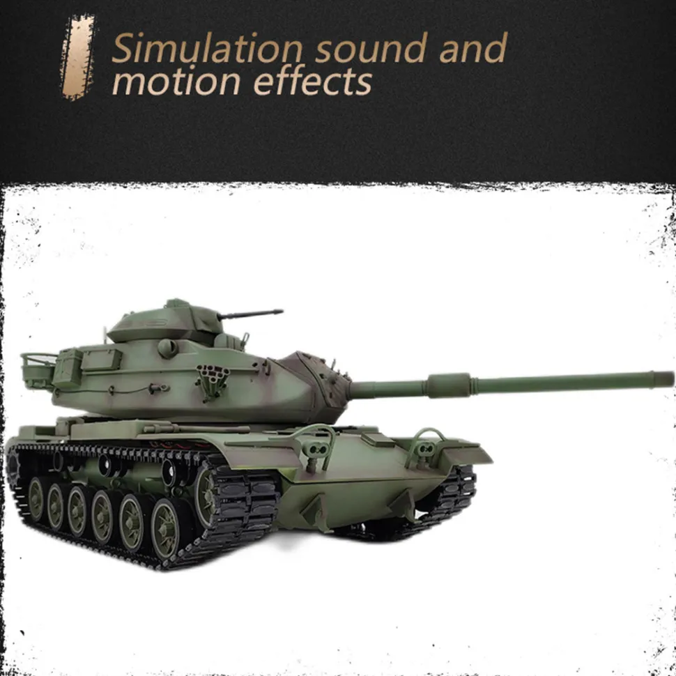 1/16 2.4G RC Tank American M60A3 Main Battle Tank Model Vehicle with Lights & Sounds
