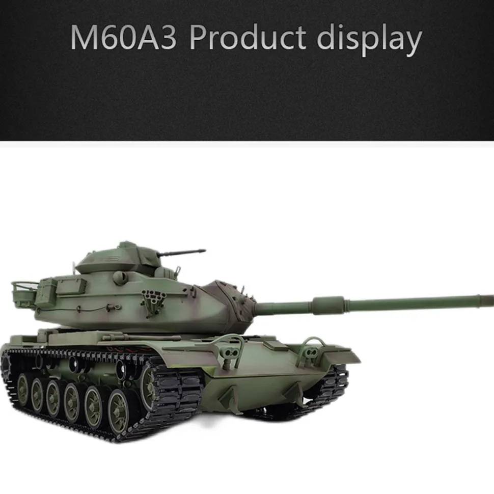 1/16 2.4G RC Tank American M60A3 Main Battle Tank Model Vehicle with Lights & Sounds