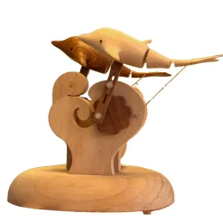 Handcrafted Wooden Dolphin Dynamic Model - Desktop Stress Relief Display