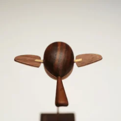 Handcrafted Wooden Long-Tailed Tit Bird Model - Desktop Stress Relief Display
