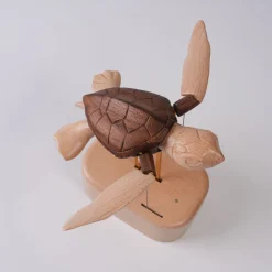 Handcrafted Wooden Sea Turtle Dynamic Model- Desktop Stress Relief Display