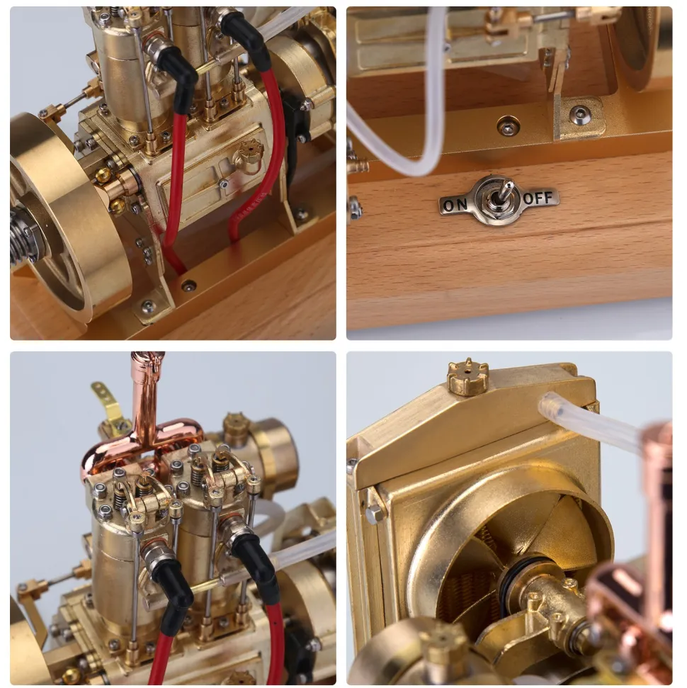 H74 5CC 2-cylinder 4 Stroke Water Cooled Gasoline Engine ICE Model Internal Combustion Engine