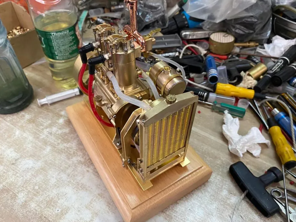 H74 5CC 2-cylinder 4 Stroke Water Cooled Gasoline Engine ICE Model Internal Combustion Engine