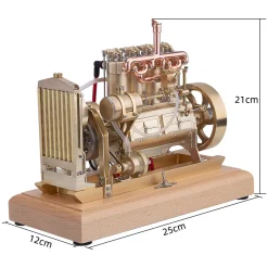 H75 12cc Vertical 4-cylinder OHV Gas Engine Internal Combustion Engine Tractor Engine Model with Mechanical Speed Limit Complete Water Circulation Cooling System