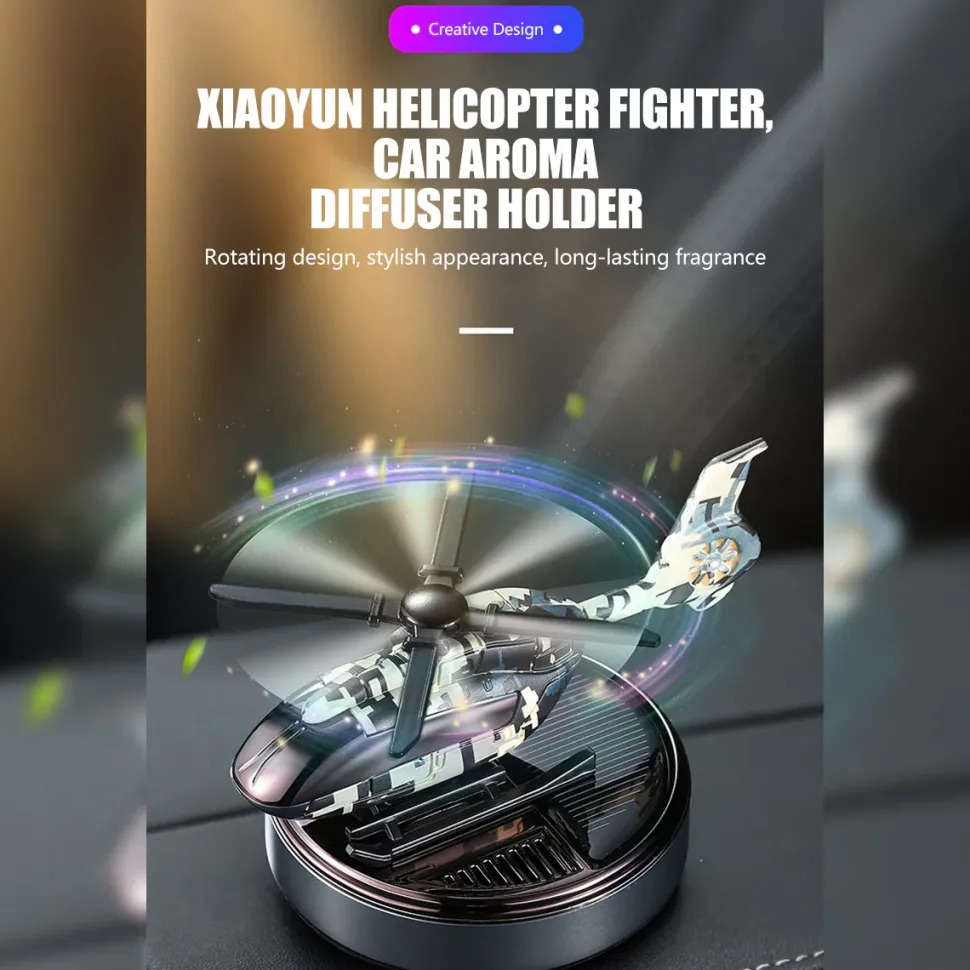 Helicopter-Inspired Solar Car Air Freshener-Elegance & Aromatherapy