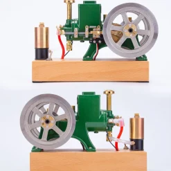 Hit and Miss Engine that Works - ENJOMOR 6cc Antique 4-Stroke Gas IC Engine Green Horizontal Stationary Engine with Ignition Device and Stand