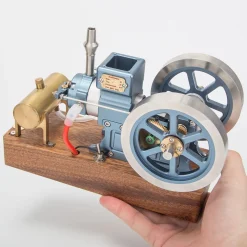 Hit and Miss Engine that Works - ENJOMOR 6cc Antique 4-Stroke Gas IC Engine Green Horizontal Stationary Engine with Ignition Device and Stand