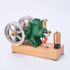 Hit and Miss Engine that Works - ENJOMOR 6cc Antique 4-Stroke Gas IC Engine Green Horizontal Stationary Engine with Ignition Device and Stand