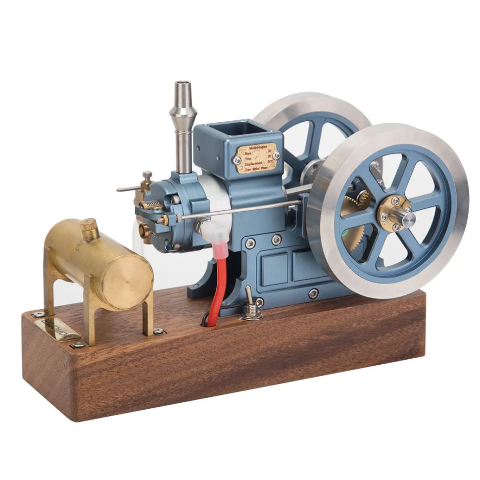 Hit and Miss Engine that Works - ENJOMOR 6cc Antique 4-Stroke Gas IC Engine Green Horizontal Stationary Engine with Ignition Device and Stand