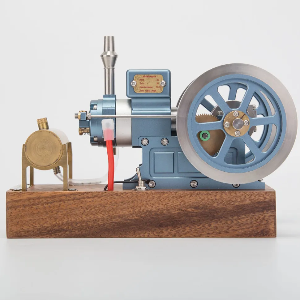 Hit and Miss Engine that Works - ENJOMOR 6cc Antique 4-Stroke Gas IC Engine Green Horizontal Stationary Engine with Ignition Device and Stand