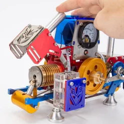 Horizontal Opposed Double-Cylinder Flame-Licker Suction Fire Vacuum Stirling Engine Power Generator Model Set