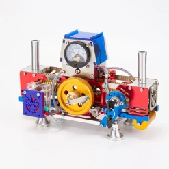 Horizontal Opposed Double-Cylinder Flame-Licker Suction Fire Vacuum Stirling Engine Power Generator Model Set