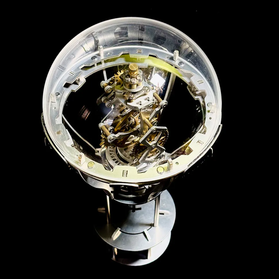 Hot Air Balloon Tourbillon Mechanical Art Sculpture-Kinetic Desk Decor Model, Stress Relief Toy & Creative Gift