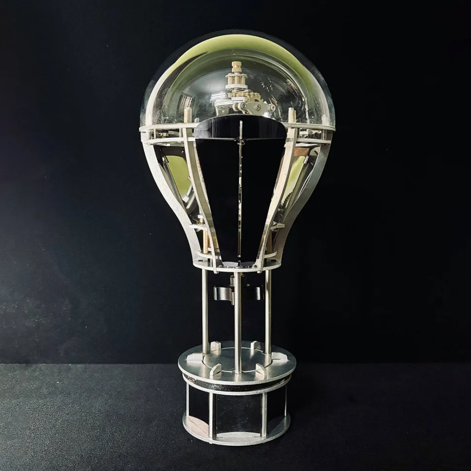 Hot Air Balloon Tourbillon Mechanical Art Sculpture-Kinetic Desk Decor Model, Stress Relief Toy & Creative Gift