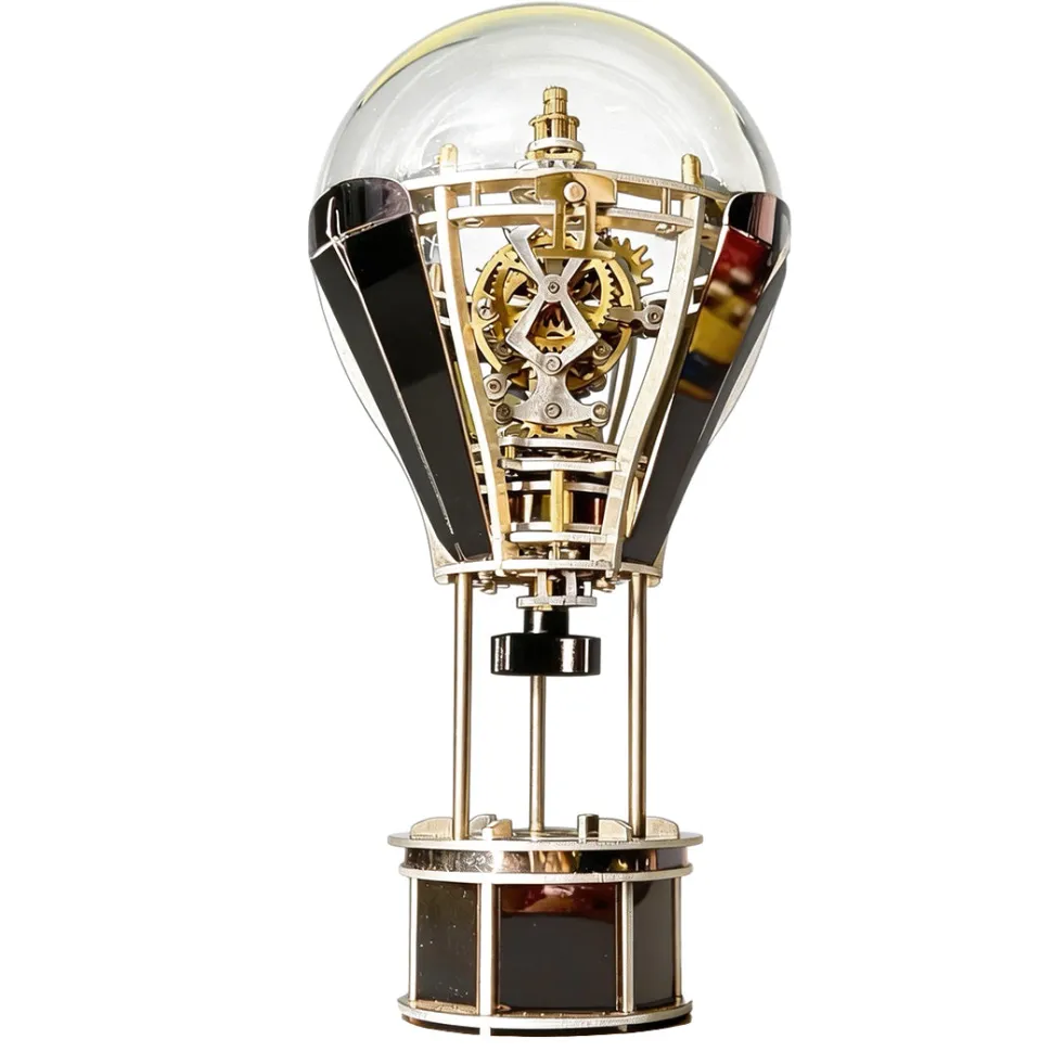 Hot Air Balloon Tourbillon Mechanical Art Sculpture-Kinetic Desk Decor Model, Stress Relief Toy & Creative Gift