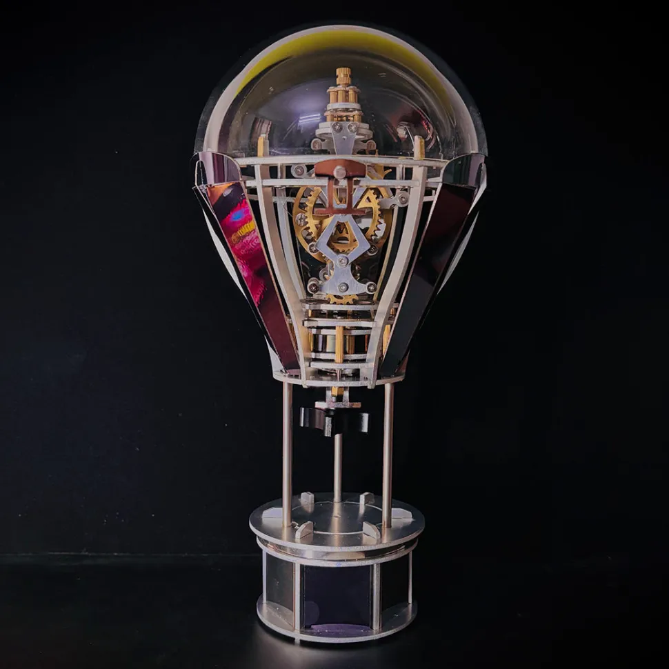 Hot Air Balloon Tourbillon Mechanical Art Sculpture-Kinetic Desk Decor Model, Stress Relief Toy & Creative Gift