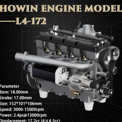 HOWIN L4 Engine 17.2cc SOHC Inline 4 Cylinder 4 Stroke Water-cooled Electric Nitro IC Engine Model