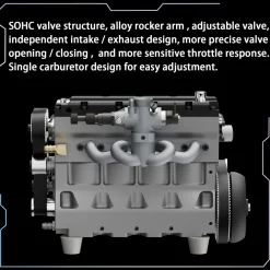 HOWIN L4 Engine 17.2cc SOHC Inline 4 Cylinder 4 Stroke Water-cooled Electric Nitro IC Engine Model