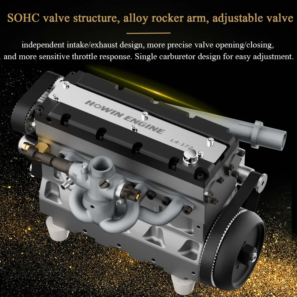 HOWIN L4 Engine 17.2cc SOHC Inline 4 Cylinder 4 Stroke Water-cooled Electric Nitro IC Engine Model