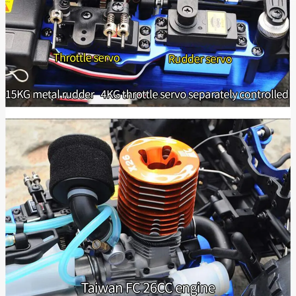 HSP 94972 1/8 Scale 2.4G 4WD RC Off-Road Car Model with FC.26CXP Nitro Engine