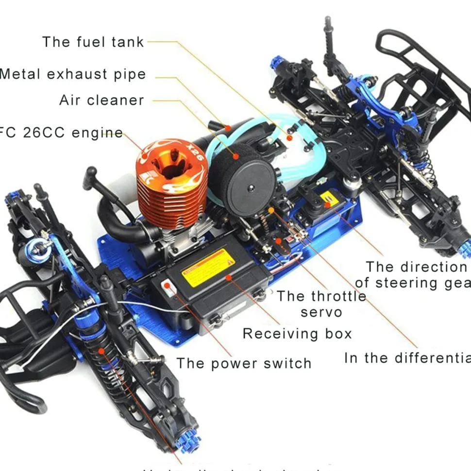 HSP 94972 1/8 Scale 2.4G 4WD RC Off-Road Car Model with FC.26CXP Nitro Engine