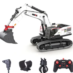 HUINA 1:14 22CH 2.4G RC Excavator Model 4-in-1 Alloy Remote Controll Crusher Construction Vehicles Toy