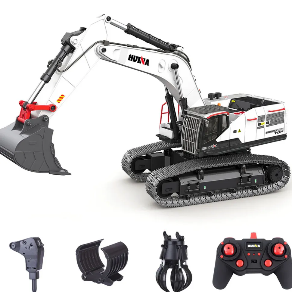 HUINA 1:14 22CH 2.4G RC Excavator Model 4-in-1 Alloy Remote Controll Crusher Construction Vehicles Toy