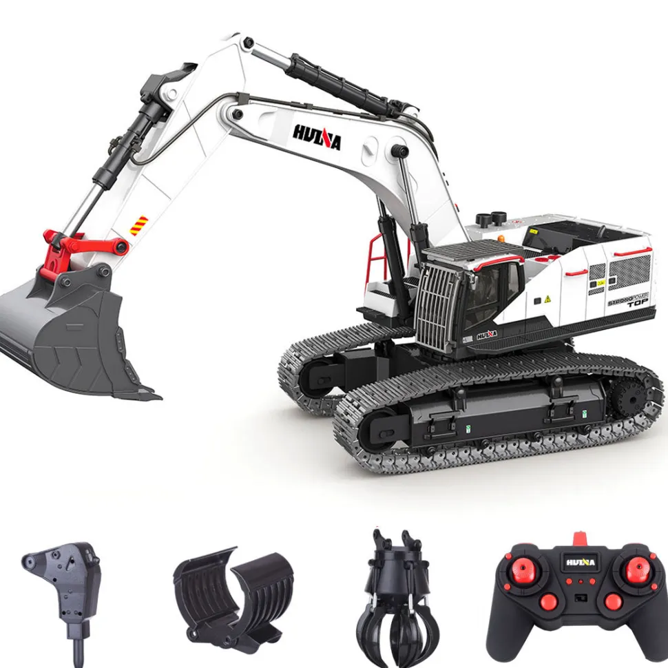 HUINA 1:14 22CH 2.4G RC Excavator Model 4-in-1 Alloy Remote Controll Crusher Construction Vehicles Toy